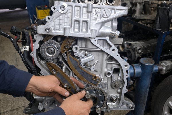 Motore in riparazione nell’officina meccanica Orciari